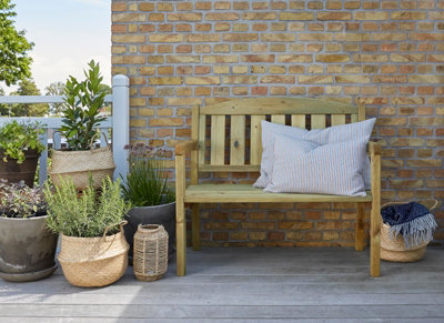 Double Garden Bench - Wood - L110 x W63 x H97 cm - Green - 3