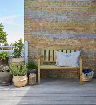 Double Garden Bench - Wood - L110 x W63 x H97 cm - Green - 4