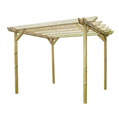 Double Garden Pergola - Wood - L300 x W480 x H270 cm - Light Green ...