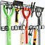 Double Garden Tool Rack - Wall Mounted Tool Holder with 11 Hooks for Shed or Garage - Measures W66.5 x H30.5cm