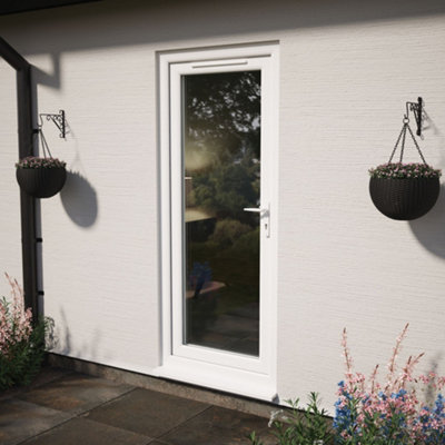 Double glazed Door Full Glass Left hand White Clear Glazed 890 x 2090mm