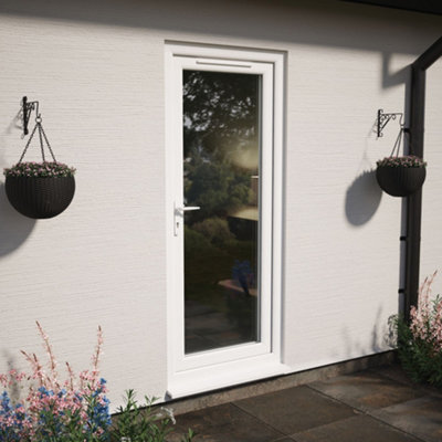 Double glazed Door Full Glass Right hand White Clear Glazed 920 x 2090mm