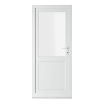 Double glazed Door Half Glass Half panel Left hand White Clear Glazed 920 x 2090mm
