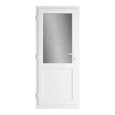 Double glazed Door Half Glass Half panel Right hand White Clear Glazed 920 x 2090mm