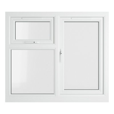 Double glazed Window LH Side Hung and Top Opener Grey/White Clear ...