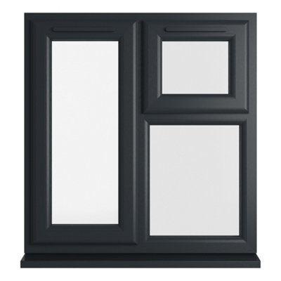 Double glazed Window LH Side Hung and Top Opener Grey/White Clear ...