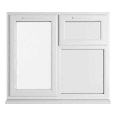 Double glazed Window LH Side Hung and Top Opener White Clear Glazed 1190 x 965mm 10 Year Guarantee with Free Delivery