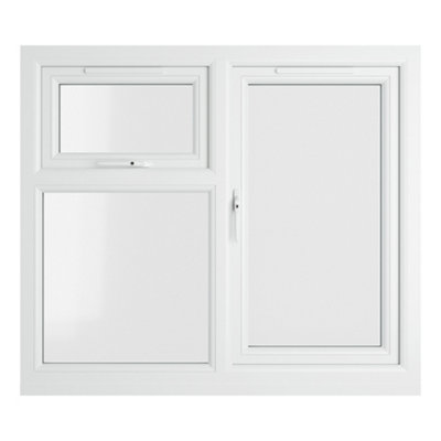 Double glazed Window LH Side Hung and Top Opener White Clear Glazed 1190 x 965mm 10 Year Guarantee with Free Delivery