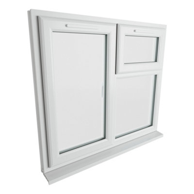 Double glazed Window LH Side Hung and Top Opener White Clear Glazed 1190 x 965mm 10 Year Guarantee with Free Delivery