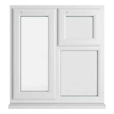 Double glazed Window LH Side Hung and Top Opener White Clear Glazed 905 ...