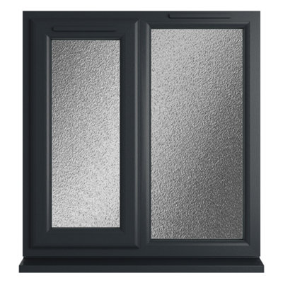 Double glazed Window LH Side Hung Next to a Fixed Grey/White Obscure Glazed 905 x 965mm