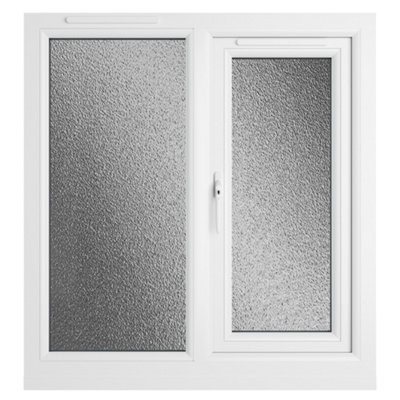 Double glazed Window LH Side Hung Next to a Fixed Grey/White Obscure Glazed 905 x 965mm