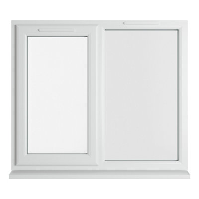 Double glazed Window LH Side Hung Next to a Fixed White Clear Glazed 1190 x 1040mm 10 Year Guarantee with Free Delivery