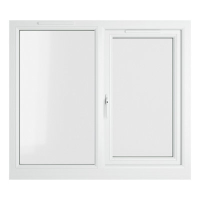 Double glazed Window LH Side Hung Next to a Fixed White Clear Glazed 1190 x 1040mm 10 Year Guarantee with Free Delivery