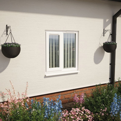 Double glazed Window LH Side Hung Next to a Fixed White Clear Glazed 905 x 965mm