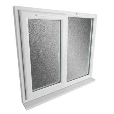 Double glazed Window LH Side Hung Next to a Fixed White Obscure Glazed ...