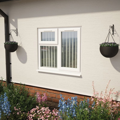 Double glazed Window RH Side Hung and Top Opener White Clear Glazed 1190 x 965mm