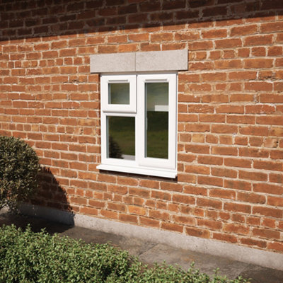 Double glazed Window RH Side Hung and Top Opener White Clear Glazed 905 x 965mm