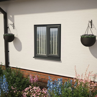Double glazed Window RH Side Hung Next to a Fixed Grey/White Clear Glazed 905 x 965mm