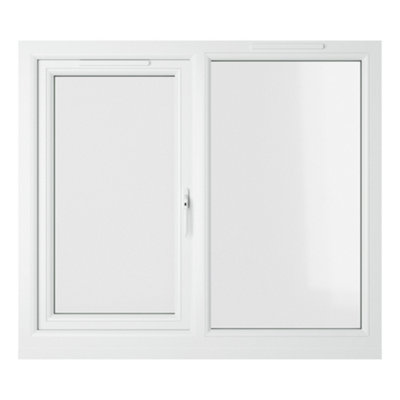 Double glazed Window RH Side Hung Next to a Fixed White Clear Glazed 1190 x 1040mm 10 Year Guarantee with Free Delivery