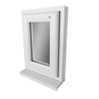 Double glazed Window Top Hung Opener White Obscure Glazed 440 x 610mm 10 Year Guarantee with Free Delivery