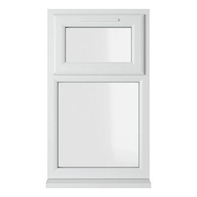 Double glazed Window Top Hung Over Fixed Light White Clear Glazed 610 x 1040mm 10 Year Guarantee with Free Delivery