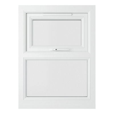 Double glazed Window Top Hung Over Fixed Light White Clear Glazed 610 x ...