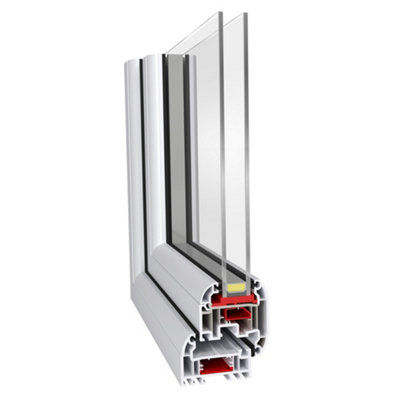 Double glazed Window Top Hung Over Fixed Light White Obscure Glazed 610 x 1115mm