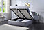Double Grey Ottoman Storage Bed Frame Gas Lifting