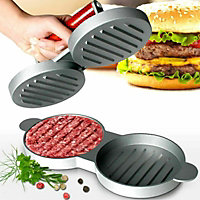Double Hamburger Beef Burger Quarter Pounder Maker Mould Press Patty Barbecue
