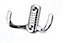 Double Hat Coat Hanger Hook Door Wall Bath Small - Colour Chrome - Pack of 2