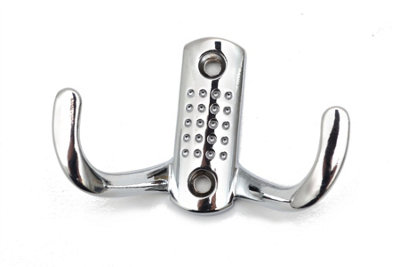 Double Hat Coat Hanger Hook Door Wall Bath Small - Colour Chrome - Pack of 2
