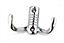 Double Hat Coat Hanger Hook Door Wall Bath Small - Colour Chrome - Pack of 2