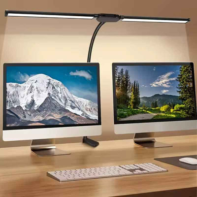 Lampe De Bureau Clip Double USB Avec Bras Flexible Et 2x3 LED