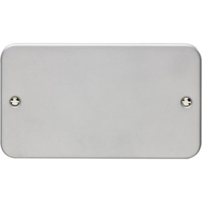 Double HEAVY DUTY METAL CLAD Blanking Plate Round Edged Wall Box Hole Cover