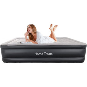 Double Inflatable Air Bed With Built In Pump Quick Inflate Camping Mattress