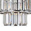 Double layer Prism Jewelled Easy Fit Pendant Chrome and Clear