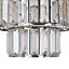 Double layer Prism Jewelled Easy Fit Pendant Chrome and Clear