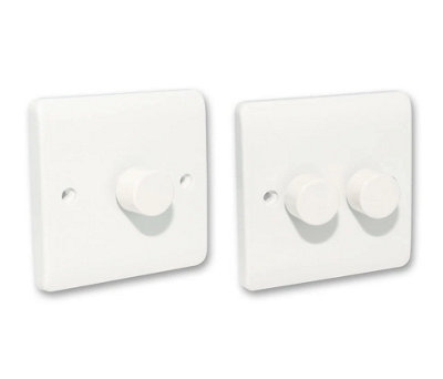 Double LED Dimmer Switch 2 Way 240V White Chrome