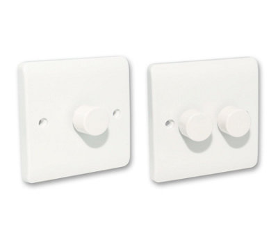 Double LED Dimmer Switch 2 Way 240V White Chrome