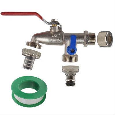 Double Lever Tap Kit with Barb/Quick Connect Outlet 1/2 and 3/4 BSP ...