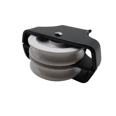 Double Line Screw In Pulley Wheel Black (Washing Clothes Airer Indoor Drying Creel Kit)