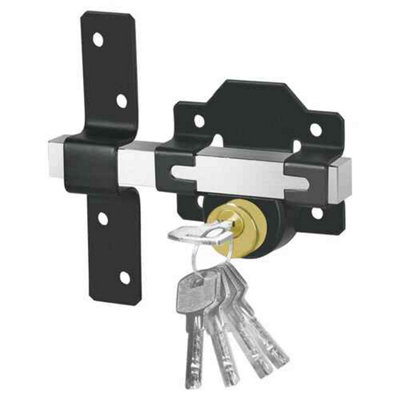 Double Long Throw Rim Gate Lock Both Sides Security Bolt with 5 Keys 70mm