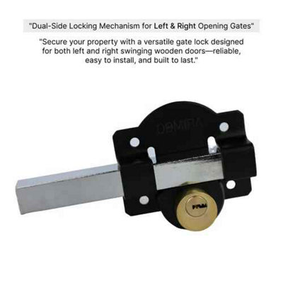 Double Long Throw Rim Gate Lock Both Sides Security Bolt with 5 Keys 70mm