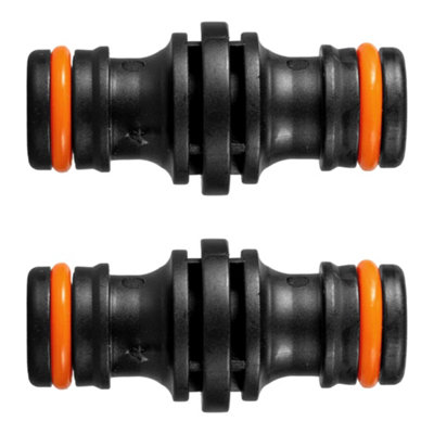 Double Male Hose Connector Coupler Extender Joiner - Leak-Proof & Durable - Compatible with Hozelock, Gardena (Black x 2 Pcs)