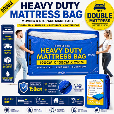 Queen Size Plastic Mattress Bag For Moving & Storage - 4MIL Waterproof Mattress Cover Protector