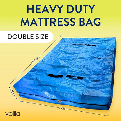 California King Mattress Storage Bag - Water Resistant Zippered Cover For Moving & Protection, Navy Blue