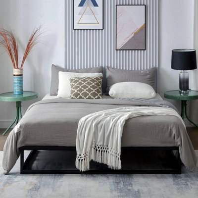 Modern metal store platform bed