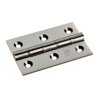 Double Phosphor Bronze Washered Butt Hinge 3 Inch (76mm x 50mm x 2.5mm) - Polished Nickel (Sold in Pairs)