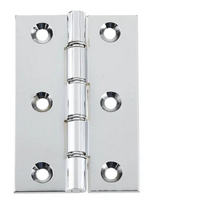 Double Phosphor Bronze Washered Hinge in Polished Chrome - 102x67x3mm for Durability and Style - Door Hinges